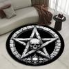Mehrere Größen Pentagramm Totenkopf Stein Kunst Druck Runder Teppich Wohnzimmer Schlafzimmer Tisch Stuhl Sofa Dekorativer Teppich Luxusgeschenke