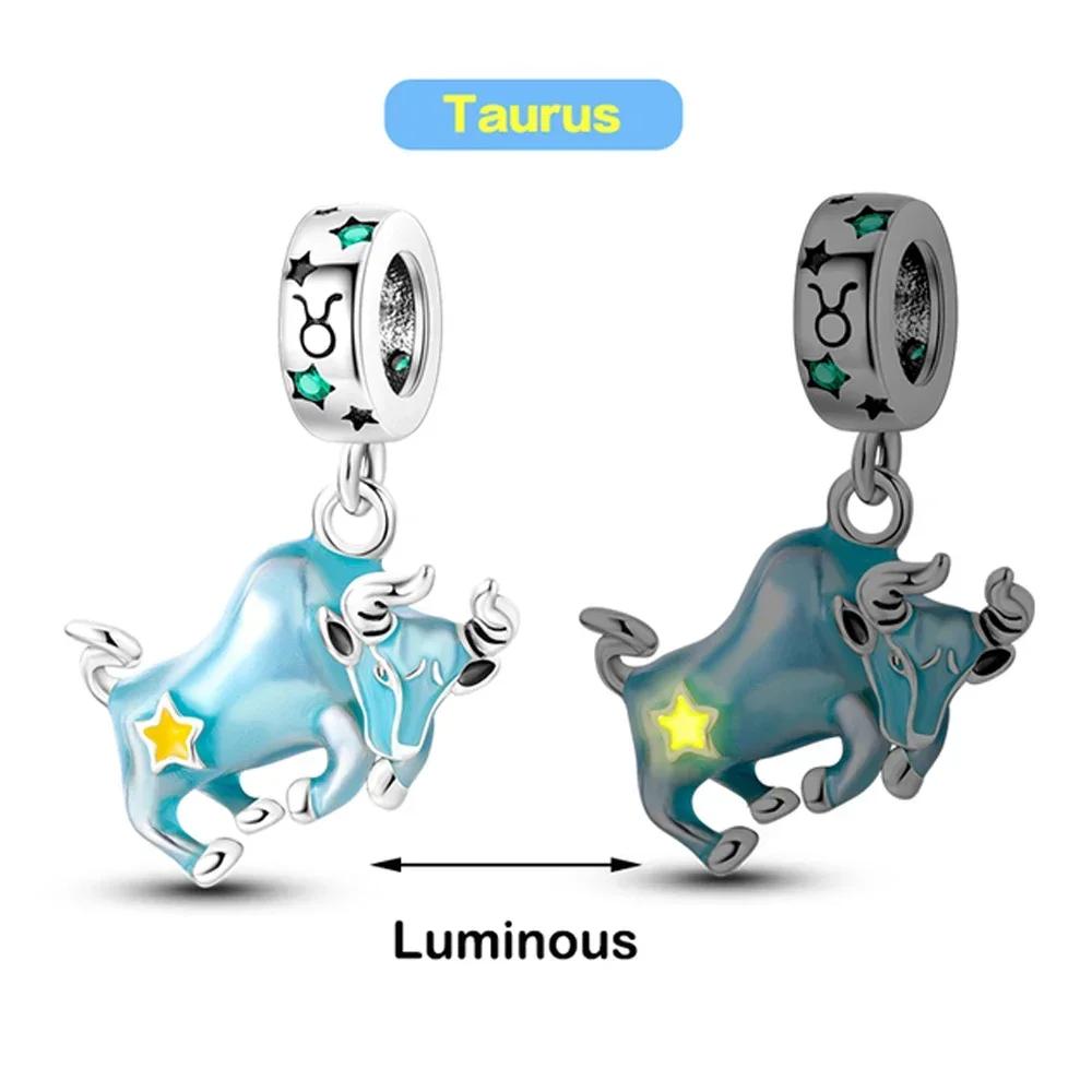 Copperoriginal Mysterious Starry Sky Twelve Constellations Series Charms For Women Diy Bracelet Fine Jewelry Gifts