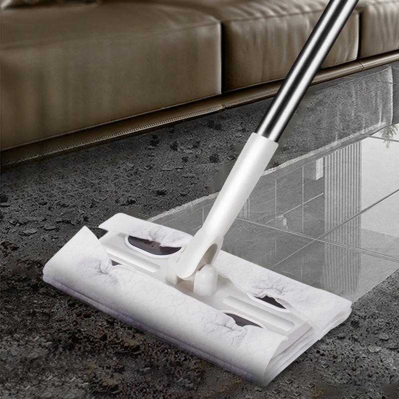 Flat Electrostatic Dust Mop, Lightweight Sweeper Floor Cleaner for Hair & Dust Removal, Manual Broom