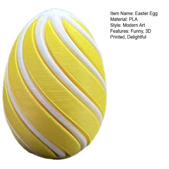 3D-друковане спіральне великоднє яйце для зняття тривоги, сенсорна іграшка-фіджет, великоднє яйце наскрізне для дорослих, наповнювачі для великоднього кошика, сувеніри для вечірки