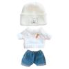 Niannyyhouse Doll Clothing Set 20cm Twist Sweater Hat Shorts 3 Pieces Plush Toy Cotton Outfit