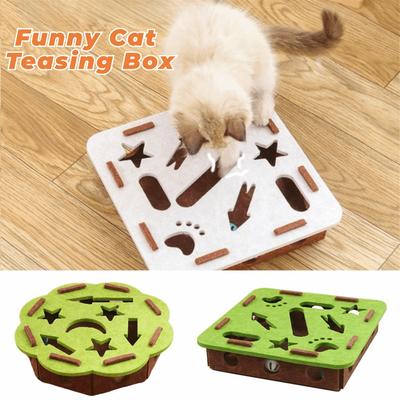 Durable with Ball Cat Scratching Posts Compact Size Felt Cat Puzzle Box DIY Cat Exercise Toy Indoor