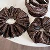 Korean Velvet Leopard Print Double Layer Hair Tie for Women