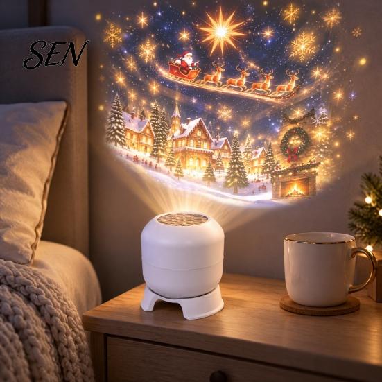 Christmas Projector Lamp Magical Projection Night Light, Indoor Room Transformer with Bedroom Star for Holiday Scenes, LED Desktop Bedroom, Home Decor