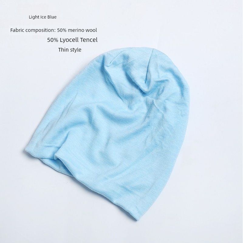 

COFT Шапка спортивная из мериносовой шерсти двойного слоя, легкая, Heattech, для лыж, бега, купольная, быстросохнущая, шапка-бини M24 Light Ice Blue No specifications