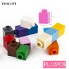1*1 Dots Large Size Building Block Thick Brick 12PCS Colorful Building Block Figuers Compatible Kid Educational Toys Boys Girls