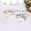 European & American Style 18K Gold-Plated Titanium Steel White Seashell Oval Women's Ring