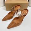 Ankle Strap Woman High Heels Pumps Elegant Shallow Mouth Luxury Office Lady Shoes  Spring Party Dress Slingbacks Stilettos