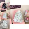 Cartoon Maltese Pattern Anime School Backpack For Middle School Girls With Lightweight Nylon Material And Breathable Cushion Straps