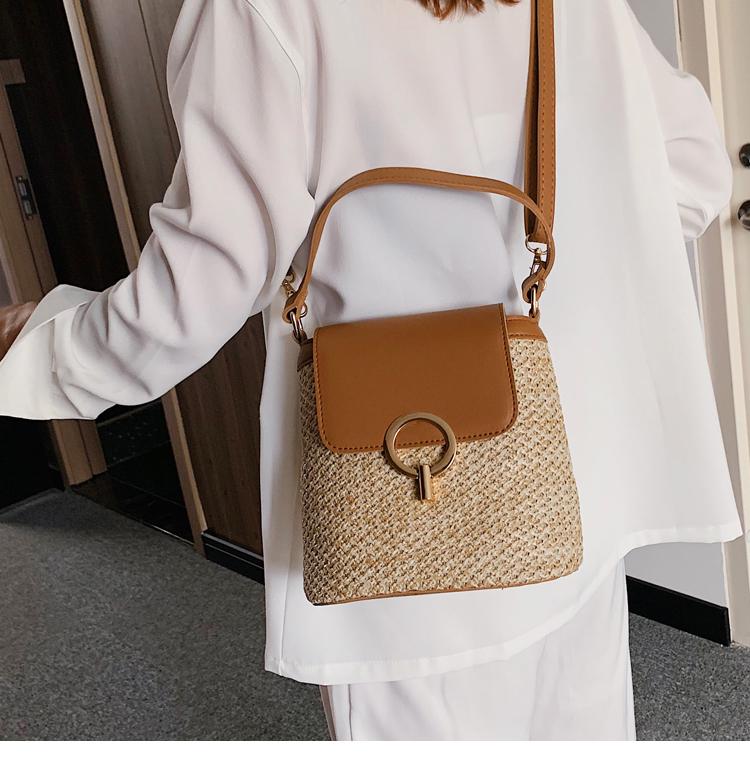 SCIONE Small Small Bag Women's Straw Woven Bag Wild Chain Single Shoulder Messenger Bag