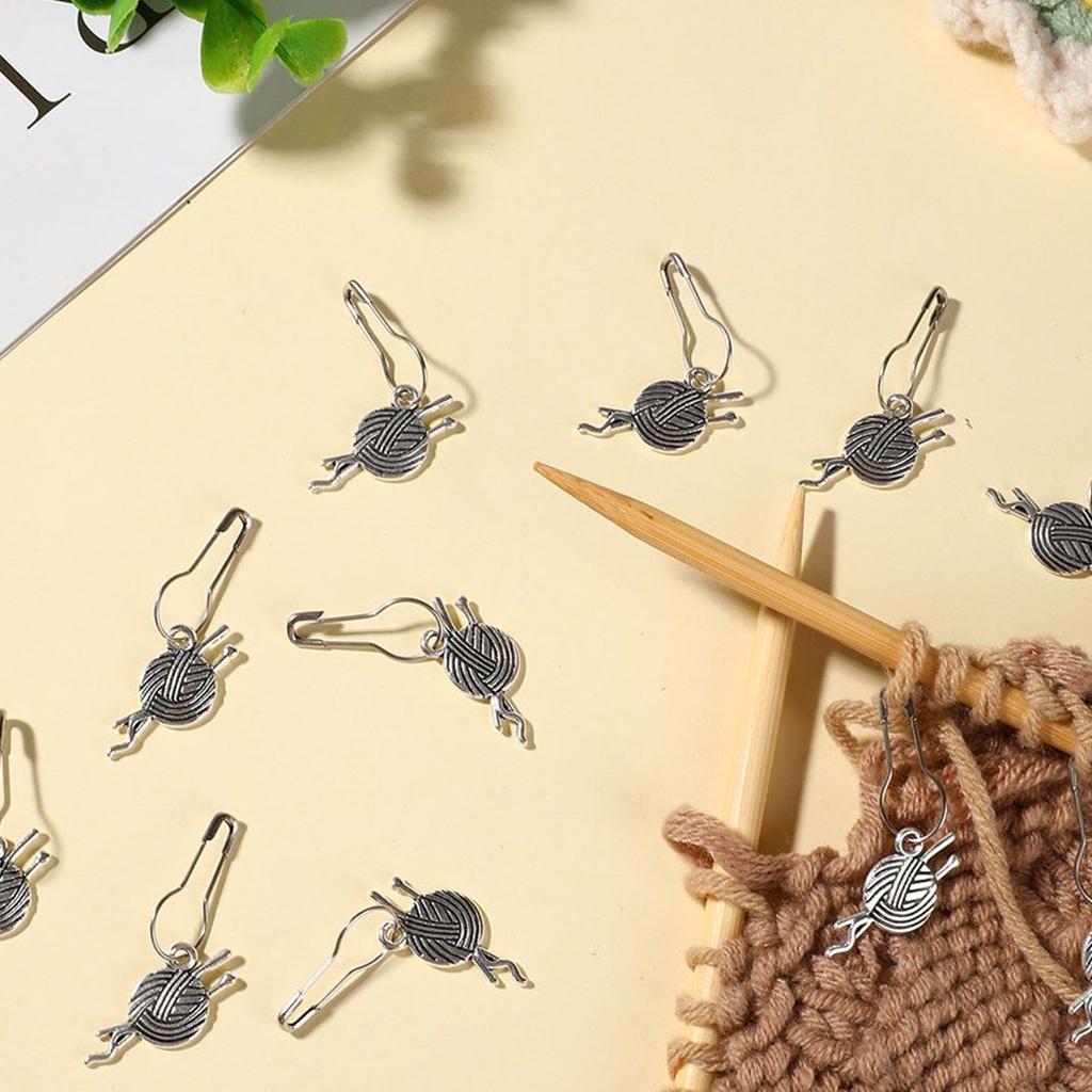 21Pcs Vintage Knitting Marker Charm Safe Pin Crochet Stiching Marker Sweater Shawl Cardigan Brooch Pin Charm Decoration