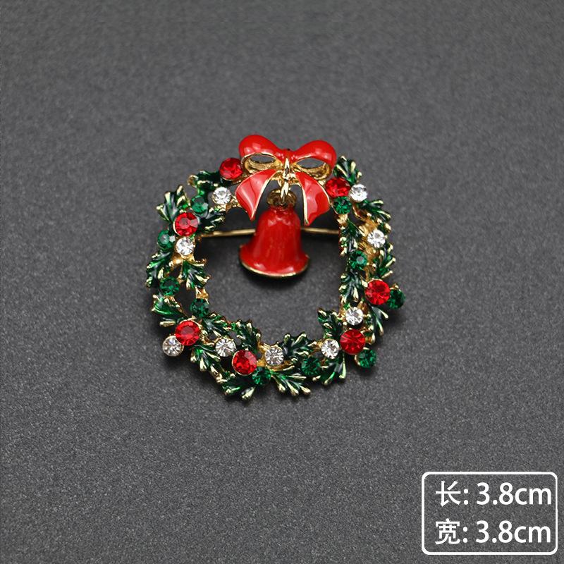 Christmas Brooch High-End Dripping Snowflake Bell Alloy Brooch Pin Accessories Christmas Brooch