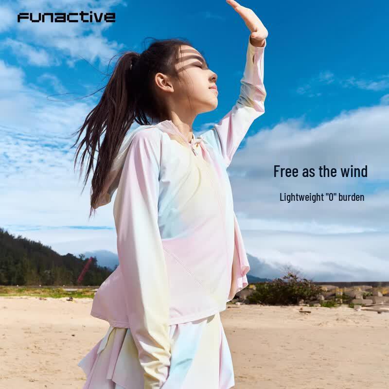 FUN ACTIVE Girls' Summer UV Protection Hooded Jacket