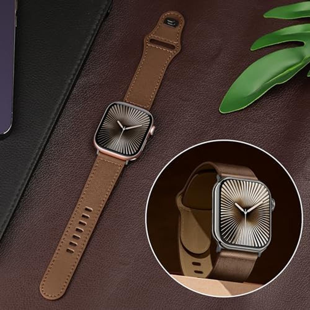 Genuine Leather Band for Apple watch Straps 46mm 49mm 45 44 42 41 40 38 mm Correa Bracelet iWatch Series 11/10/9/8/7/6/SE/Ultra