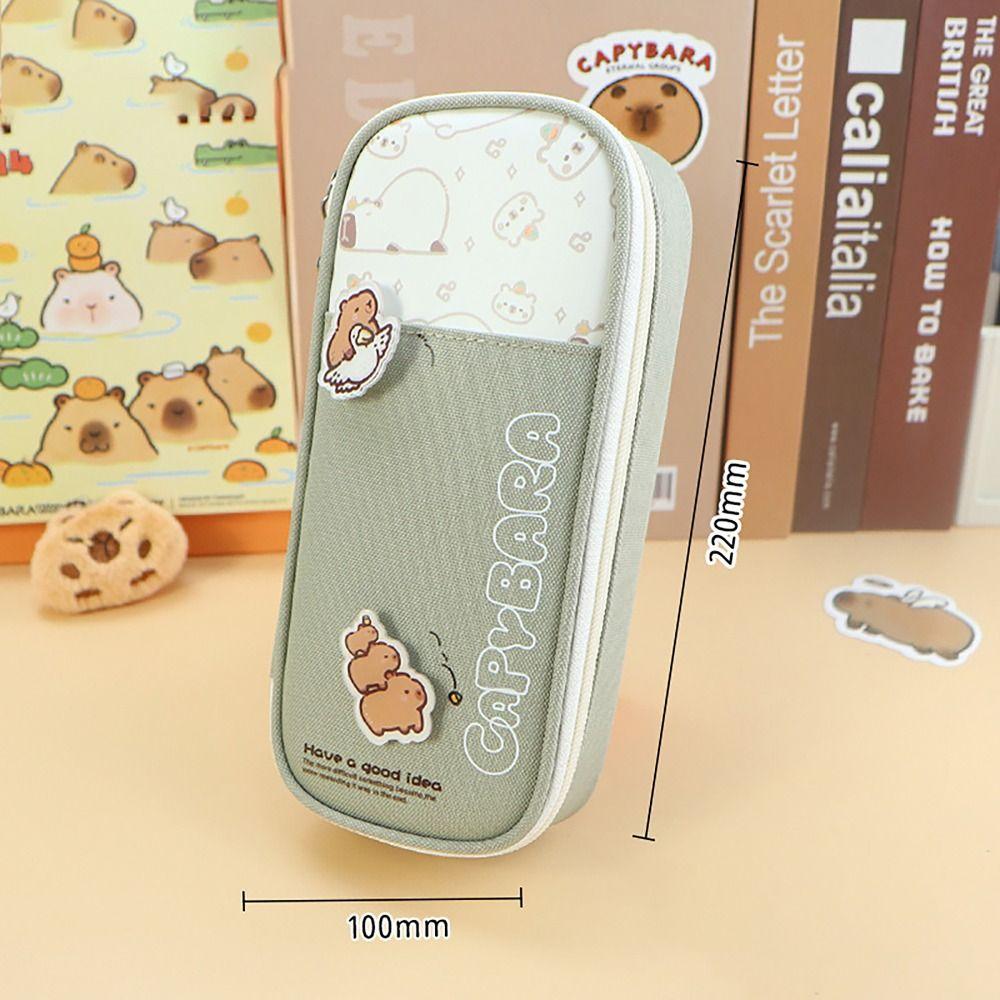 Capybara Panda Pen Bag Multi-functional Stationery Storage Pouch Cute Pencil Case  Student Gift