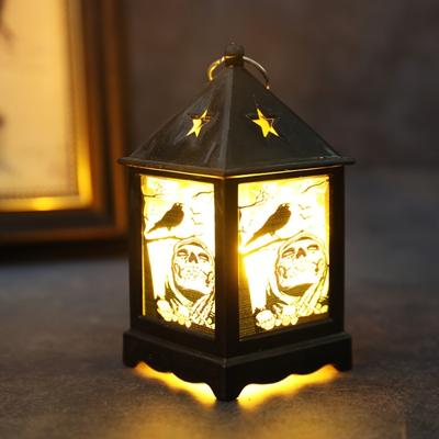 Illuminated Pumpkin Lanterns Halloween Props 1set Handheld Electronic Oil Lamps Small Night Lights Decor