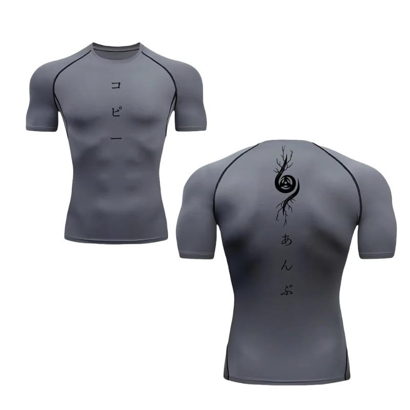 Compression Shirts for Men Breathable Stretchy Gym Workout Running T-shirts Summer Quick Dry Tees Sweat Absorbing Short Sleeve Tight Fit