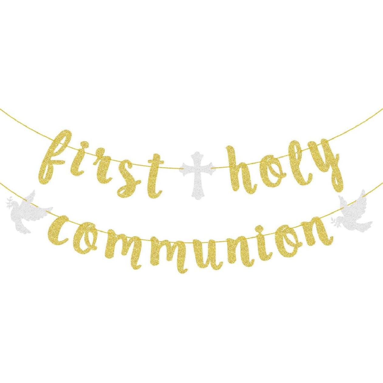 First Holy Communion Banner Religious Banner for Kids  First Holy Communion Decor