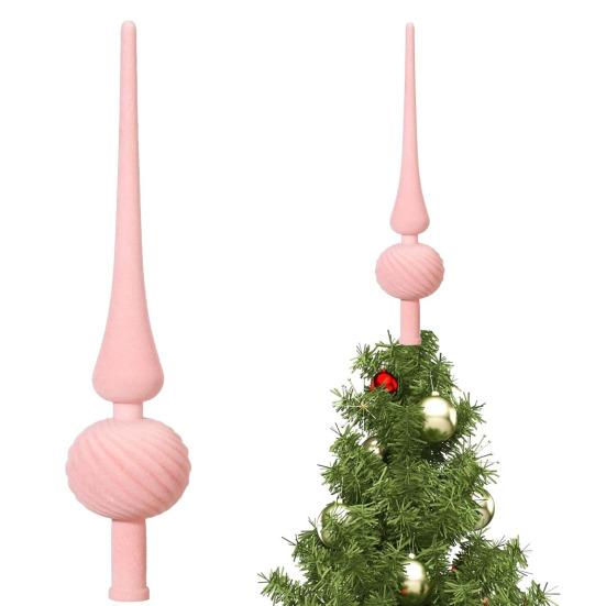 11 Inch Velvet Finial Christmas Tree Topper Vintage Mid Century Spherical Treetop Ornament