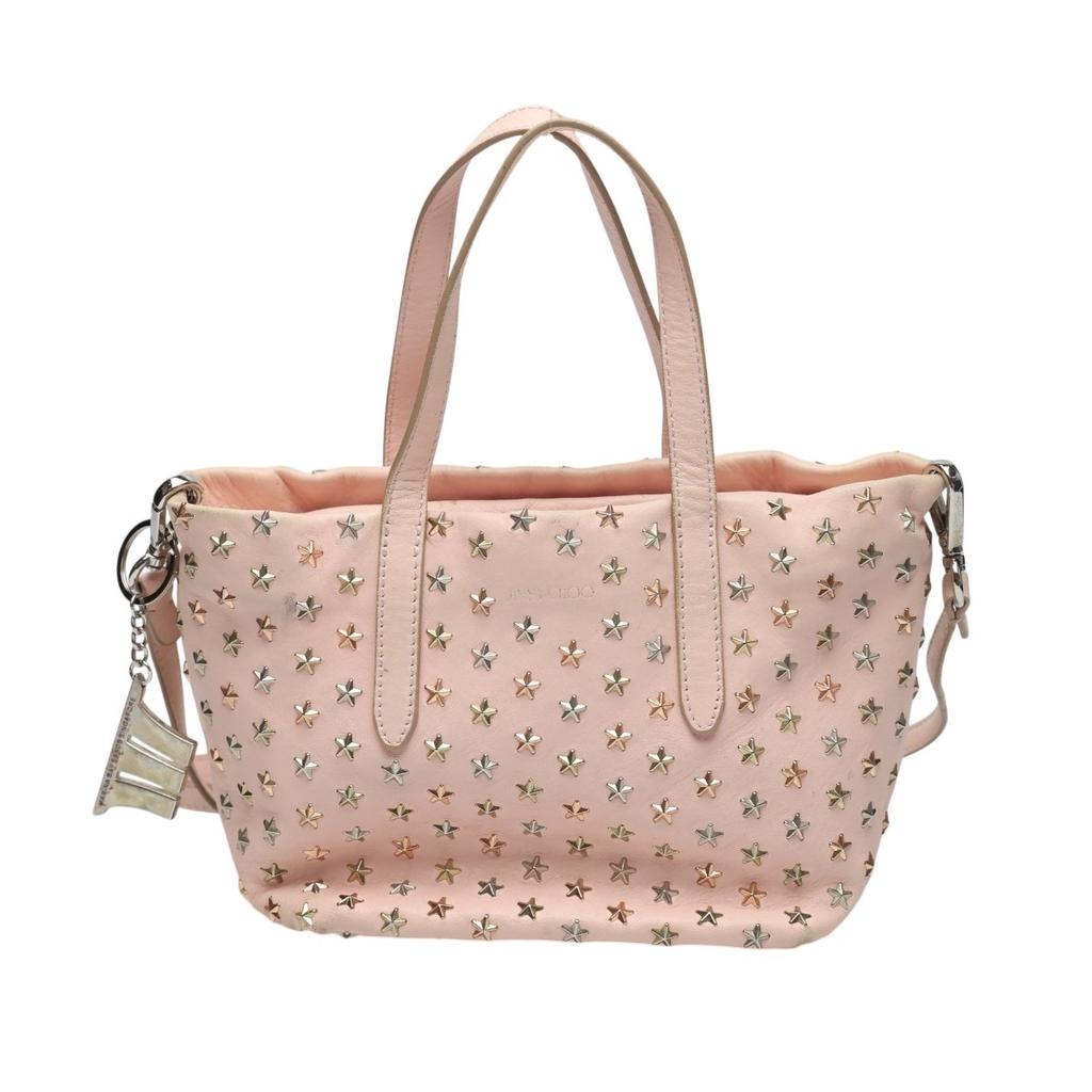 Jimmy Choo 2WAY Bag Handbag Leather Pink Women Used