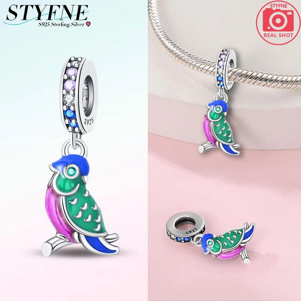 

Purple Owl Love Pink Heart Penguin Turtle S925 Silver Beads Fit Bracelet Charms Women Diy Fine Gift Necklace Accessory