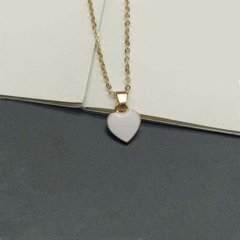 

Модное ожерелье с подвеской в ​​виде персикового сердца золотого цвета для женщин и девочек, красное ожерелье с сердечком любви, воротник, ювелирное изделие для лучшего друга, подарок белый