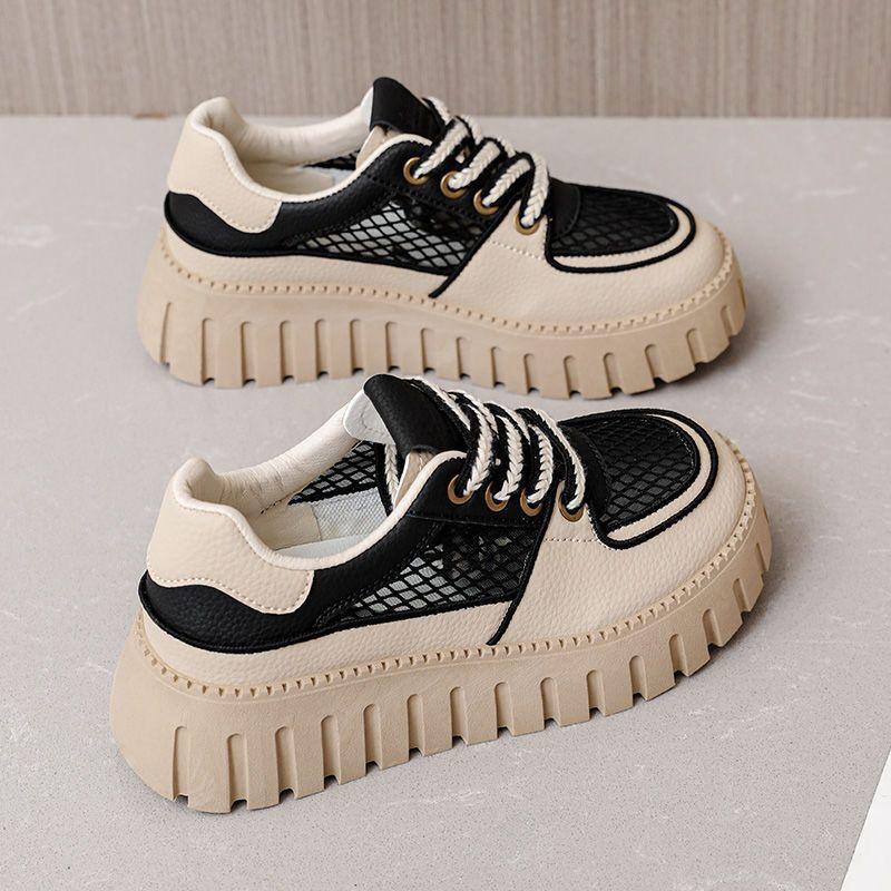 Thick-soled mesh breathable sports shoes summer new board shoes thin casual net shoes