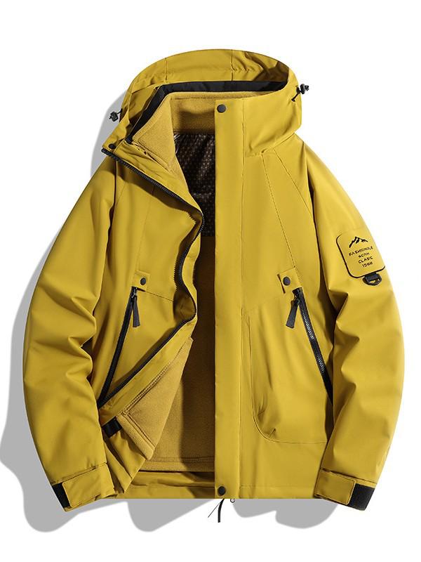Unisex 3-in-1 Outdoor Jacket: Windproof, Waterproof, Detachable Fleece Liner – Ideal for Autumn/Winter Mountaineering.
