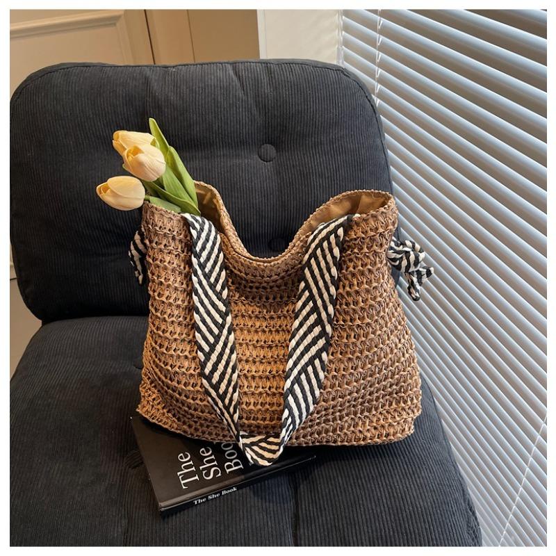 

Соломенная сумка женская большая вместительная сумка-мессенджер новая праздничная плетеная сумка ленивый ветер на плечо сумка-тоут хаки