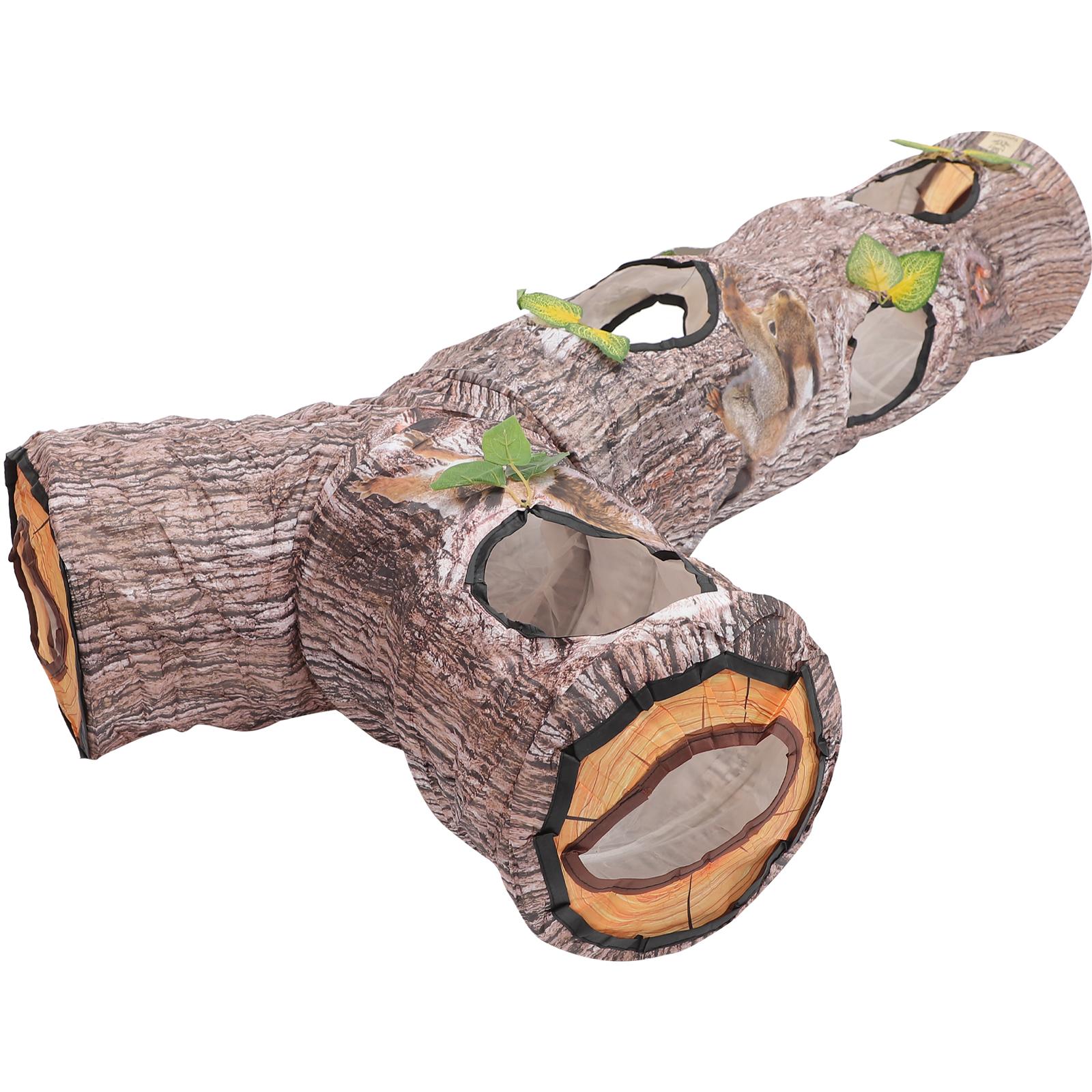 

1 шт. Складной туннель для домашних животных кошек, игрушка, узор дерева, интерактивная игровая труба, лабиринт, домик-кровать для веселых игр, упражнений, активности кошек, манеж для игр 150X65X25CM