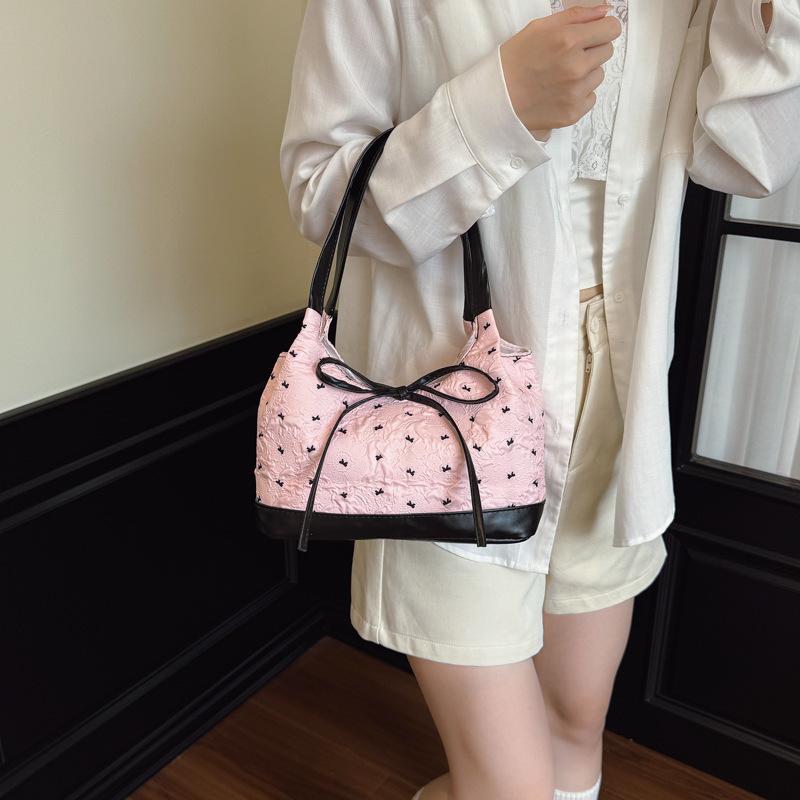 Korean Fashion Handbag Women's Commuter Bag 2025 New Bow Underarm Bag Versatile Large-capacity Shoulder Bag