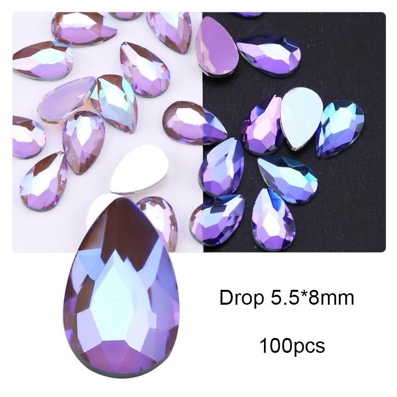 Aurora Phantom Purple Nail Art Fund plat Diamant în formă specială Manichiură DIY Decorare unghii Bijuterii Nail Art