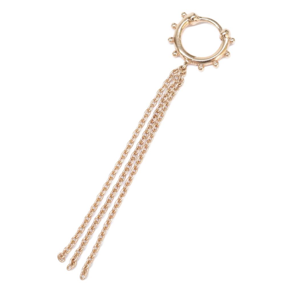 HIROTAKA [Excellent Condition] SA15KME K10 SEA ANEMONE Long Chain Huggie Hoop, Single Ear earring Yellow GoldUsed