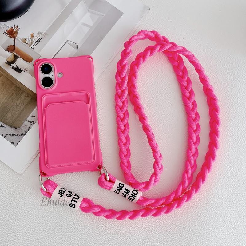Lanyard Case For iPhone 17 16E 16 Pro Max 11 12 13 14 Pro 15 Plus X Max Shockproof Card Slot Holder Crossbody Strap Cover