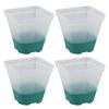 12pcs Reusable Plastic Nursery Pot with 12 Labels Drainage Holes Soft Silicone Base Flower Nursery Pot for Garden Green