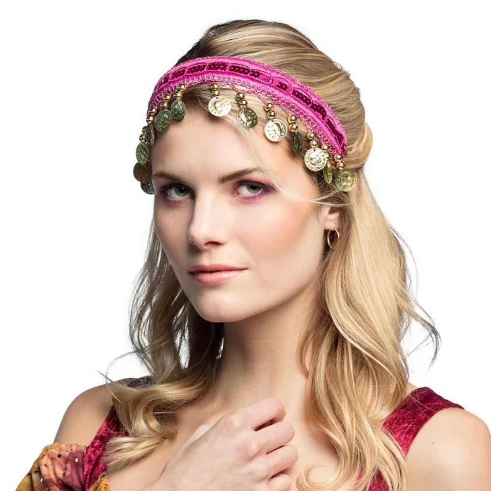 Plastic Hair Hoop Ethnic Headband Fashion Head Chain Girls розовый