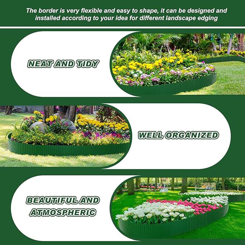 9M Imitation Stone Garden Guardrail PP Plastic Ground Fence Combined with Pastoral Gardening Lawn Fence Landscapes