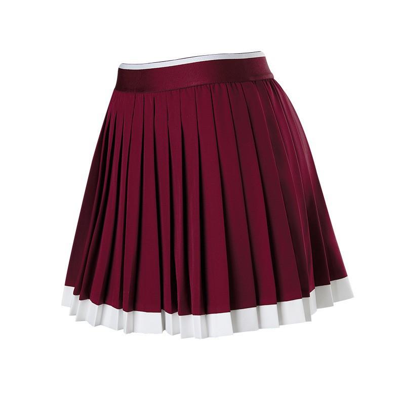 Sports Skirt Tennis Fake Two-piece Pleated High-rise Badminton Anti-exposure Dress Yoga Fitness L