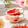 European Ceramic Flower Coffee Cup Butterfly Three-dimensional Relief Flower Mug Exquisite Afternoon Tea Flower Tea Coffee Cup