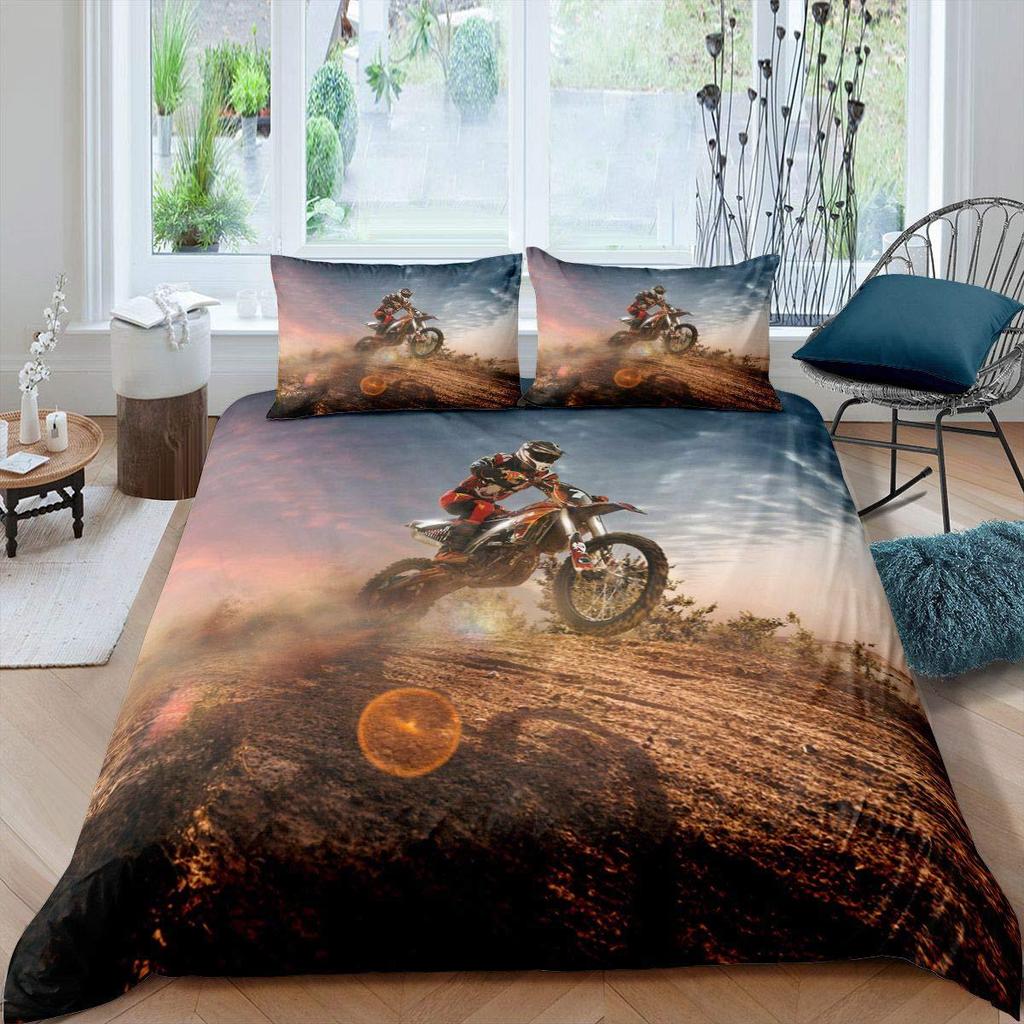 Three-Piece Bedding Off-Road Motorcycle 3D Digital Printing Bedding Home Textiles