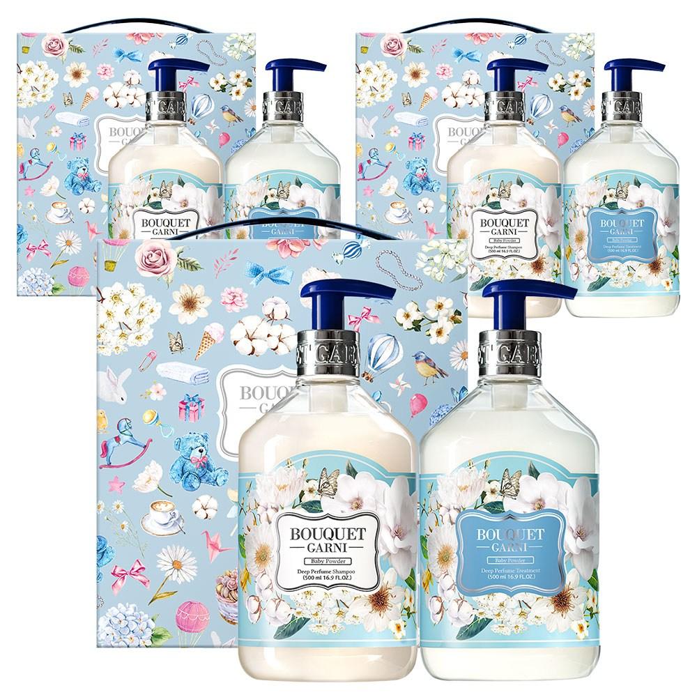 Bouquet Garni Deep Perfume Shampoo + Treatment Baby Powder Hair Set 3-Set, 3 sets