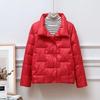 Giacca Imbottita Leggera Autunno Inverno Donna Casual Collo a Revers Collo Alto Giacca Corta a Pasticcino