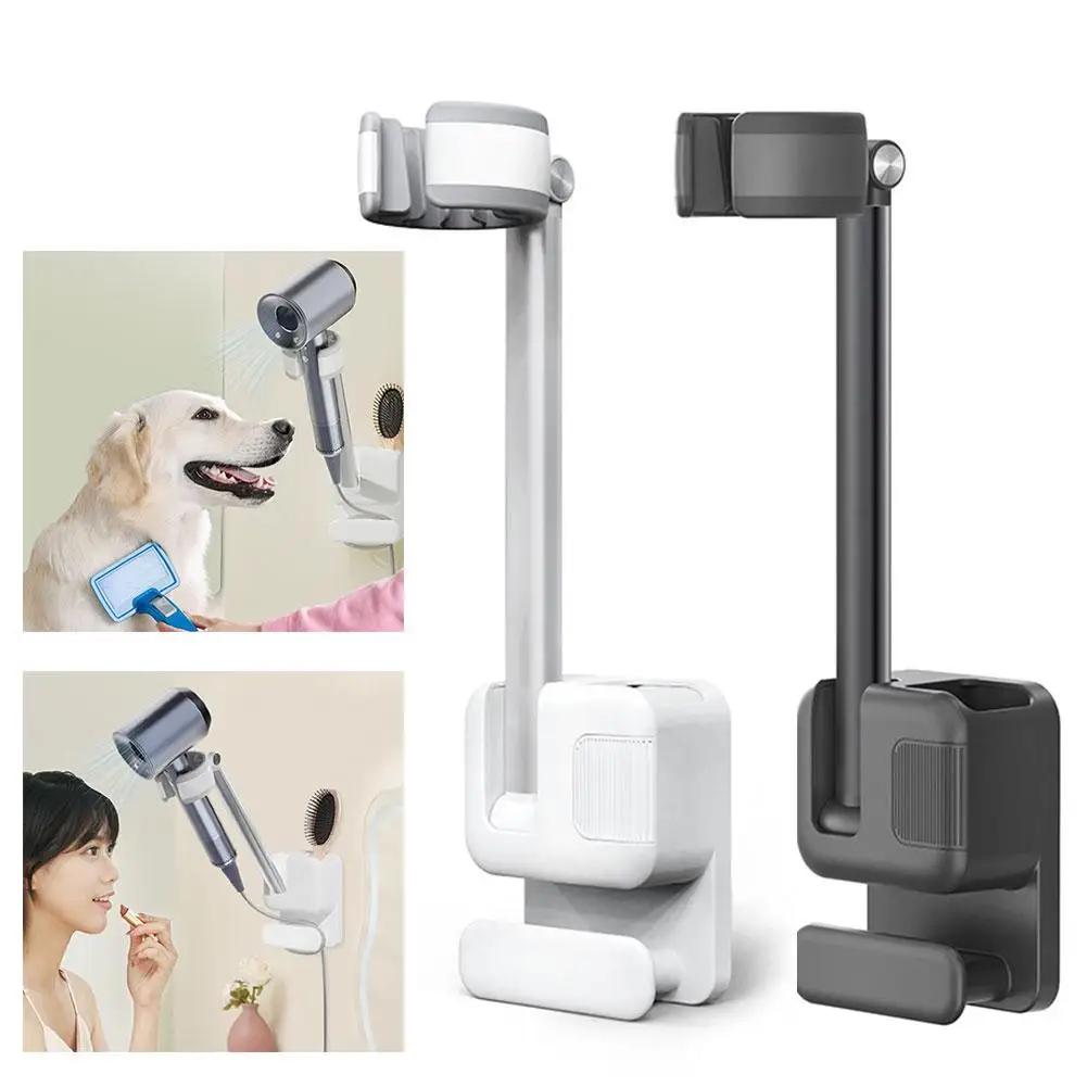 Bathroom Shelf Hair Dryer Holder No To Need Hold Adjustable Wall Hanging Bracket  Dryer Hair Stand Bathroom Organizer Shelves