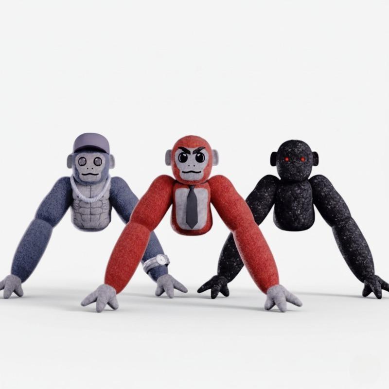 2026 New Scary Baboon Plush Toy Soft Stuffed Doll Horror Game Character Collectible Room Decoration Kids Easter Gift