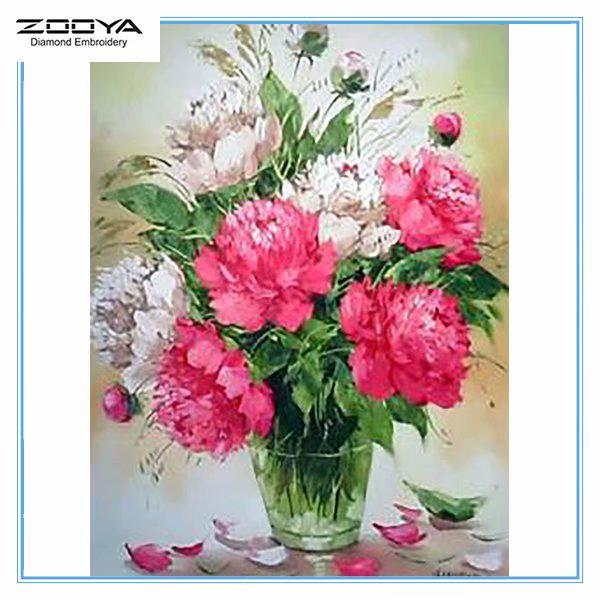 

ZOOYA DIY 3D Алмазная вышивка Крестиком Домашний декор Пион