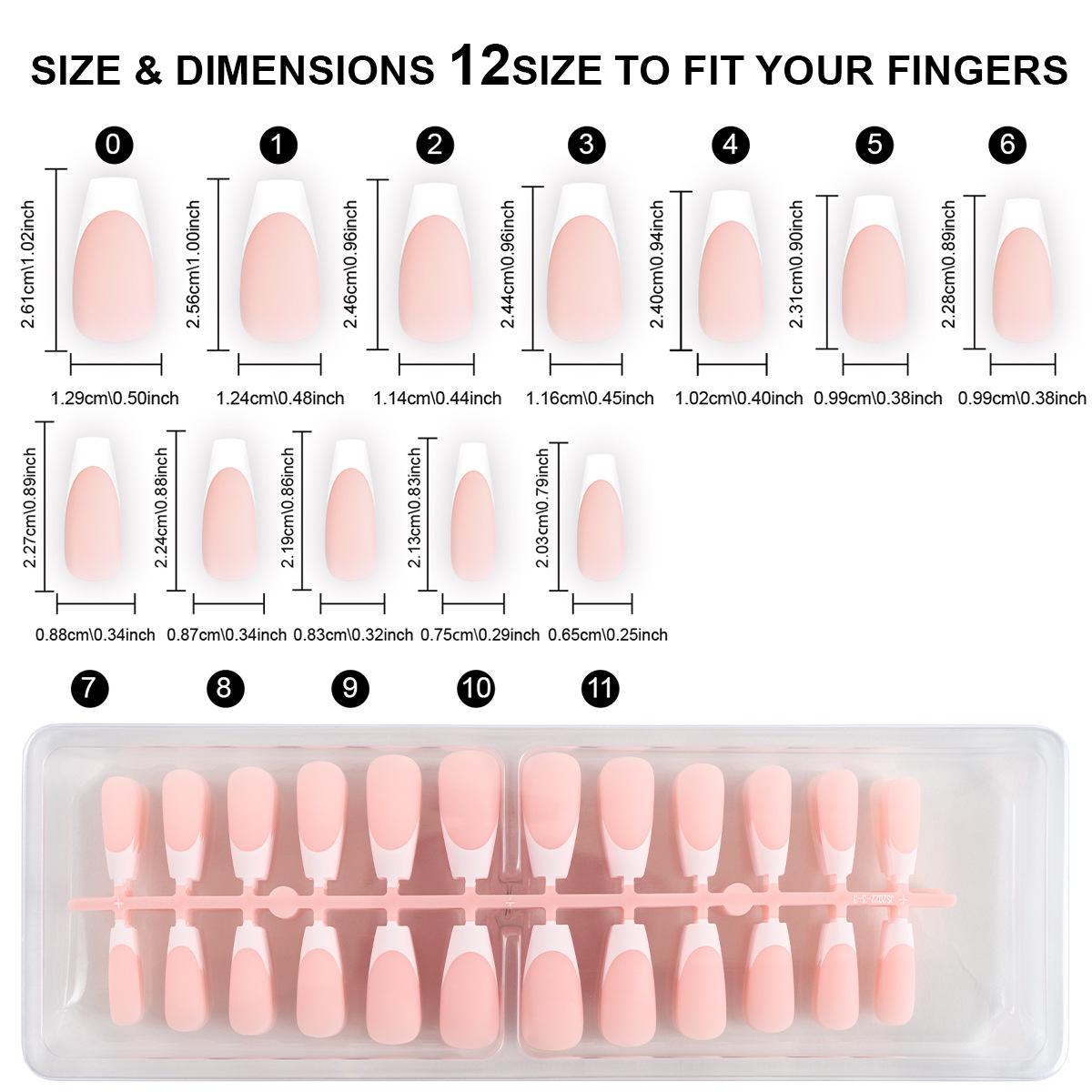 

Classic White French Press-On Nail Tips - Long-Lasting & Removable False Nails