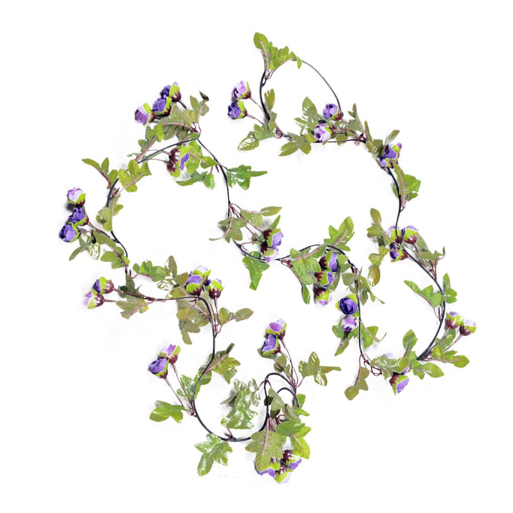 Artificial Rose Vine Garland Plants Foliage Outdoor/Home Trailing Flower