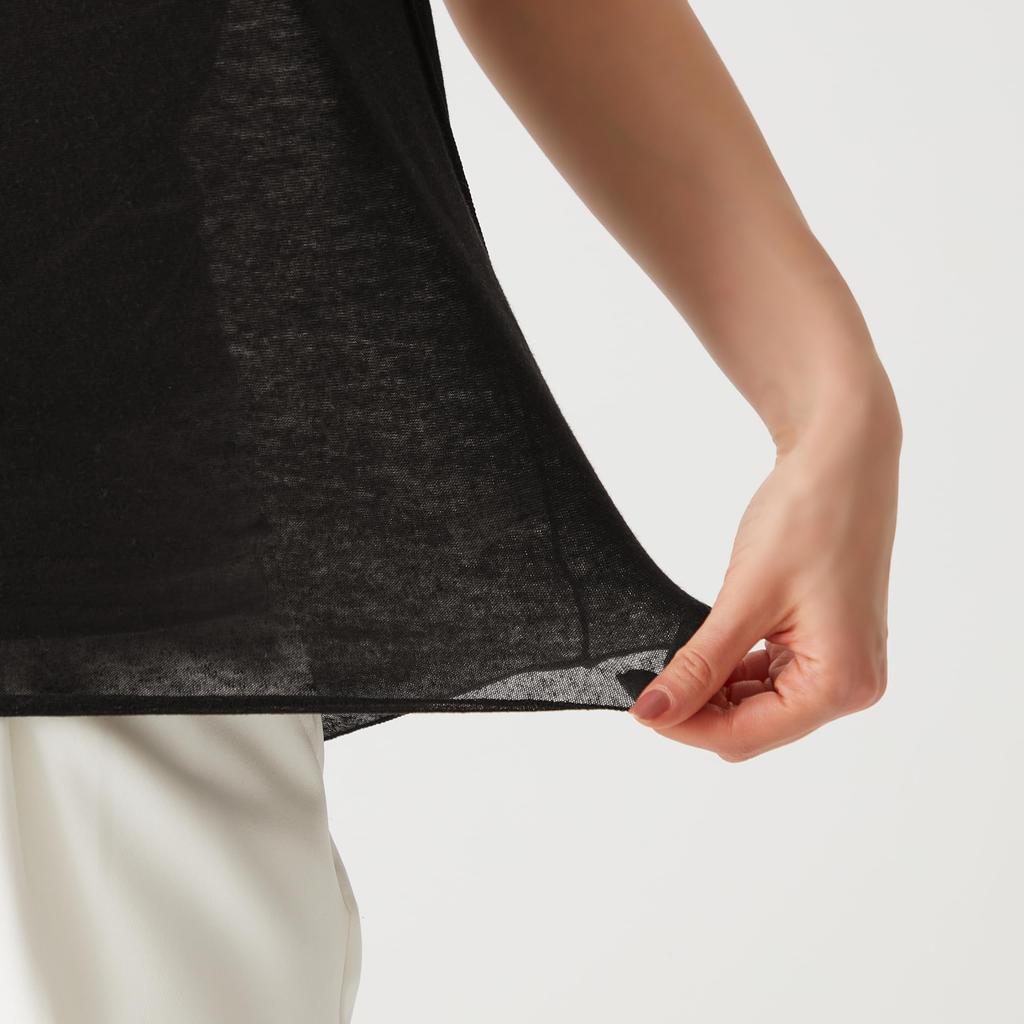 GUNZE Tuche TC7353 Černé dámské průsvitné bezešvé tílko