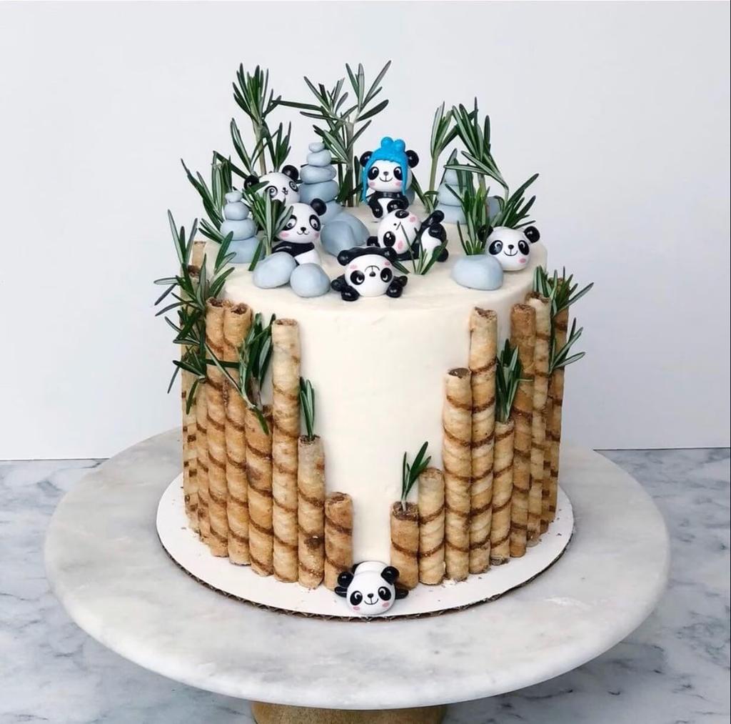 12 Panda Miniature Panda Panda Cake Cute Birthday Party Funny Decorative Small Miniature Spirit Dollhouse Figurines, Models, Decorations, Pandas,