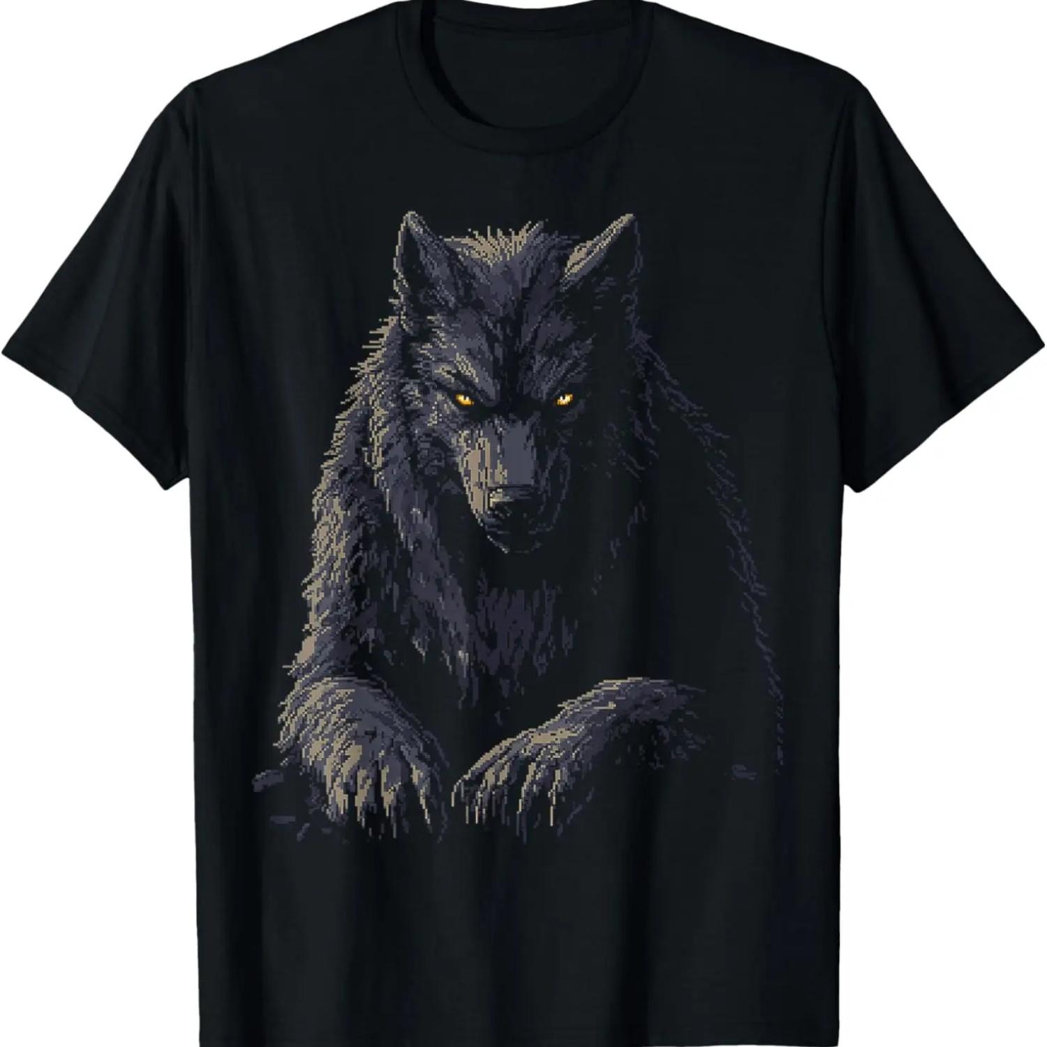 Оборотень Мифический Мотив Фэнтези Иллюстрация Футболка с Оборотнем S